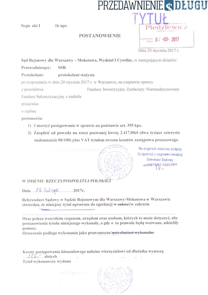 postanowienie