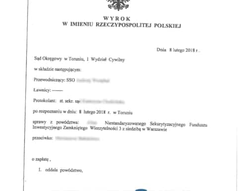 wyrok przedawnienie długu