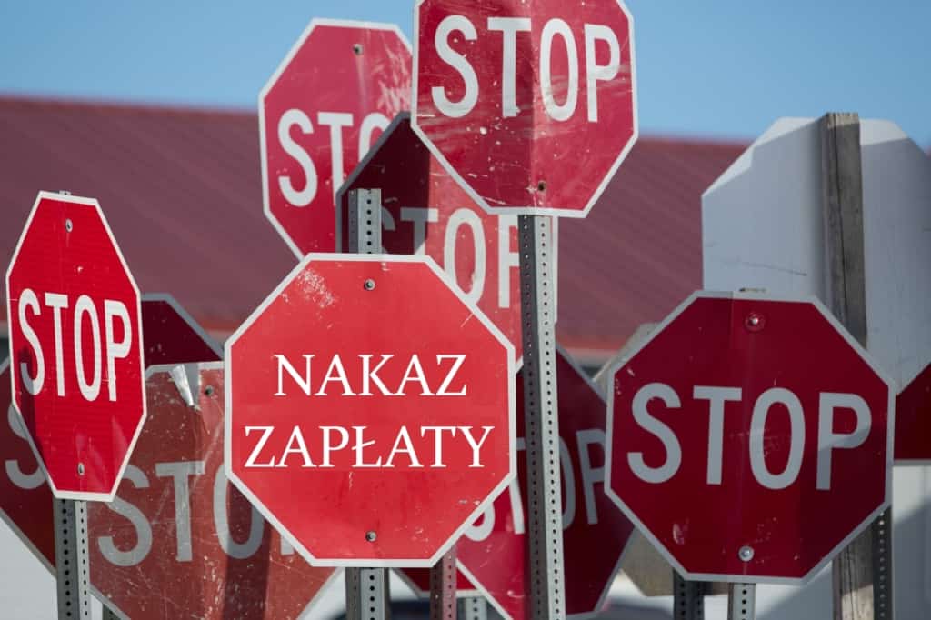 Znaki stop i nakaz zapłaty