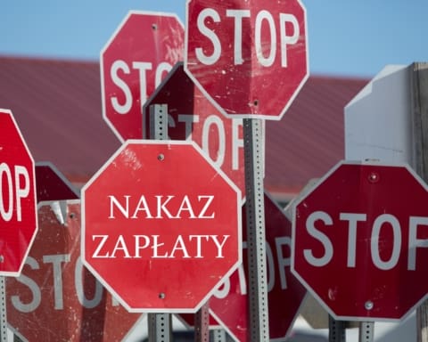 Znaki stop i nakaz zapłaty